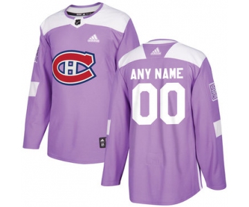Men's Montreal Canadiens Purple Pink Custom Adidas Hockey Fights Cancer Practice Jersey