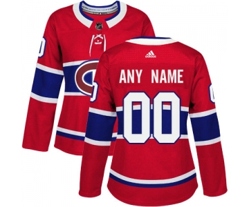 Women's Adidas Montreal Canadiens Customized Authentic Red Home NHL Jersey