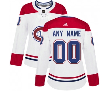 Women's Adidas Montreal Canadiens NHL Authentic White Customized Jersey