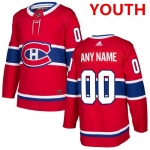 Youth Adidas Montreal Canadiens Customized Authentic Red Home NHL Jersey