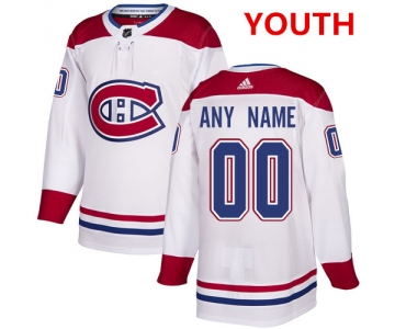 Youth Adidas Montreal Canadiens NHL Authentic White Customized Jersey