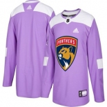 Men's Florida Panthers Purple Pink Custom Adidas Hockey Fights Cancer Practice Jersey