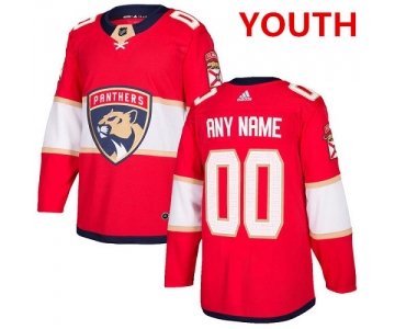 Youth Adidas Florida Panthers Customized Authentic Red Home NHL Jersey