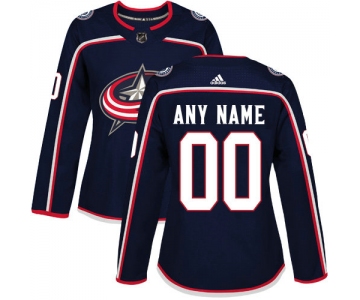 Women's Adidas Columbus Blue Jackets Customized Authentic Navy Blue Home NHL Jersey