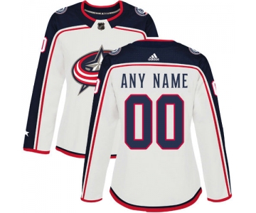 Women's Adidas Columbus Blue Jackets NHL Authentic White Customized Jersey