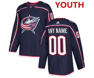 Youth Adidas Columbus Blue Jackets Customized Authentic Navy Blue Home NHL Jersey