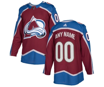 Custom Men's Adidas Colorado Avalanche Burgundy Home Authentic Stitched NHL Jersey