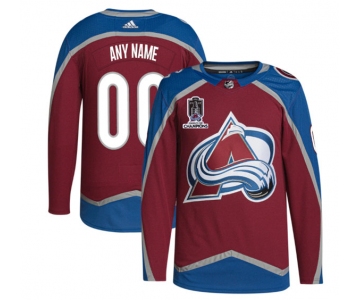 Men's Colorado Avalanche Avtive Player Custom 2022 Burgundy Stanley Cup Champions Patch Stitched Jersey