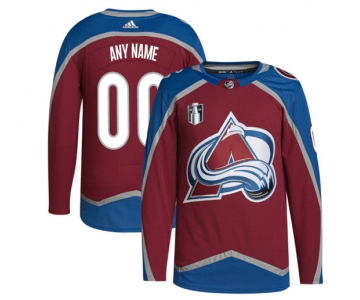 Men's Colorado Avalanche Custom 2022 Burgundy Stanley Cup Final Patch Stitched Jersey