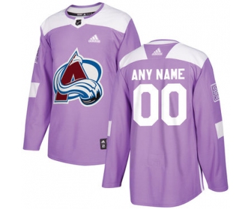 Men's Colorado Avalanche Purple Pink Custom Adidas Hockey Fights Cancer Practice Jersey