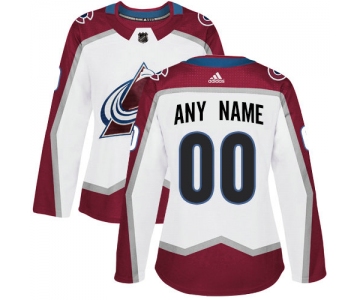 Women's Adidas Colorado Avalanche NHL Authentic White Customized Jersey