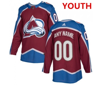 Youth Adidas Colorado Avalanche Customized Authentic Burgundy Red Home NHL Jersey