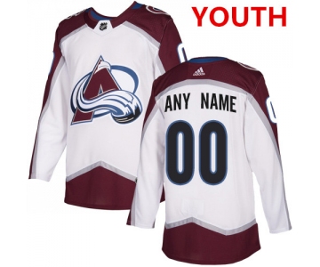 Youth Adidas Colorado Avalanche NHL Authentic White Customized Jersey