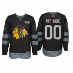 Adidas Chicago Blackhawks Black 1917-2017 100th Anniversary Stitched NHL Custom Jersey