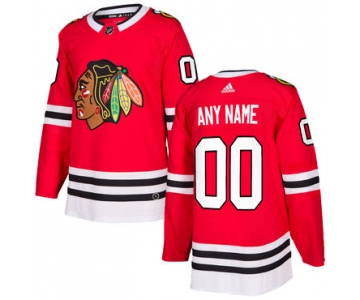 Custom Men's Adidas Chicago Blackhawks Red Home Authentic Stitched NHL Jersey