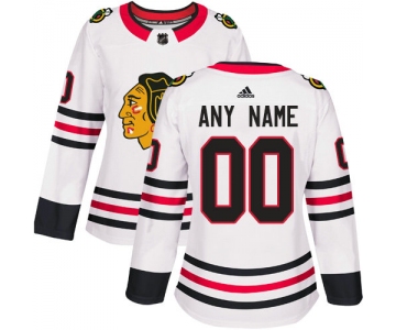 Women's Adidas Chicago Blackhawks NHL Authentic White Customized Jersey