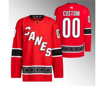 Men's Carolina Hurricanes Custom Red 2022-23 Reverse Retro Stitched Jersey