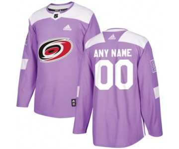 Men's Carolina Hurricanes Purple Pink Custom Adidas Hockey Fights Cancer Practice Jersey