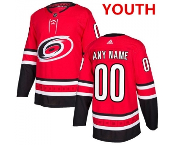 Youth Adidas Carolina Hurricanes NHL Authentic Red Home Customized Jersey