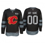 Adidas Calgary Flames Black 1917-2017 100th Anniversary Stitched NHL Custom Jersey