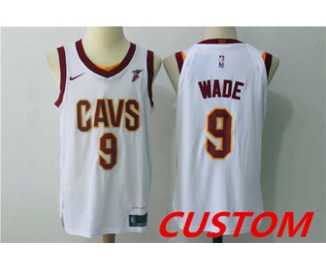 Custom Men's Cleveland Cavaliers White 2017-2018 Nike Swingman Goodyear Stitched NBA Jersey