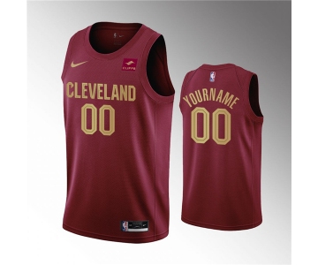 Men's Cleveland Cavaliers Active Player Custom Wine Icon Edition Stitched Basketball Jersey