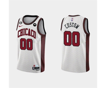 Men's Chicago Bulls Active Player Custom 2022-23 White City Edition Stitched Basketball Jersey