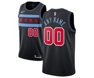 Men's Chicago Bulls Authentic Black City Edition Nike NBA Customized Jersey