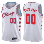 Men's Nike Chicago Bulls Customized Authentic White NBA City Edition Jersey