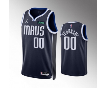 Men's Dallas Mavericks Active Player Custom Navy Statement Edition Stitched Basketball Jersey