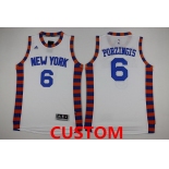 Men's New York Knicks Custom Revolution 30 Swingman 2015-16 White Jersey