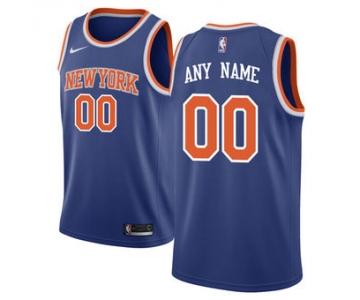 Men's New York Knicks Nike Blue Swingman Custom Icon Edition Jersey