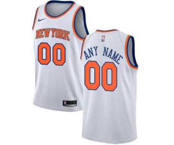 Men's Nike New York Knicks Customized Authentic White NBA Association Edition Jersey