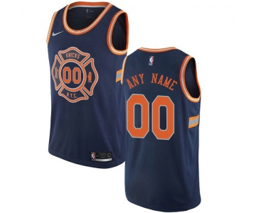 Men's Nike New York Knicks Customized Swingman Navy Blue NBA City Edition Jersey