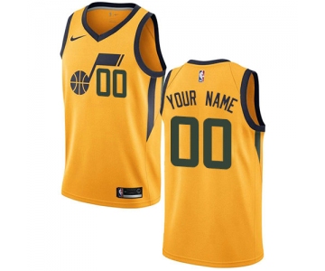 Men's Nike Utah Jazz Customized Statement Edition Swingman Gold Nike Jersey