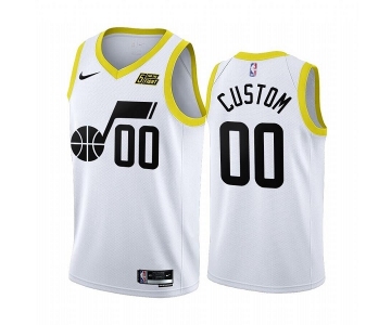 Men's Utah Jazz Customized 2022-23 White Association Edition Stitched Basketball Jersey