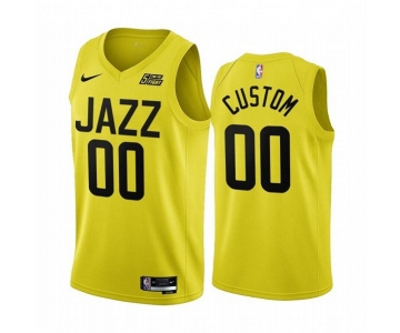 Men's Utah Jazz Customized 2022-23 Yellow Association Edition Stitched Basketball Jersey