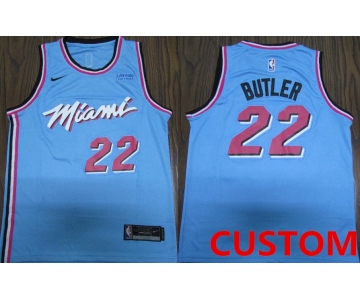 Nike Miami Heat Custom 2019-20 Men's Blue Miami City Edition NBA Jersey