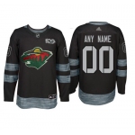 Adidas Minnesota Wild Black 1917-2017 100th Anniversary Stitched NHL Custom Jersey