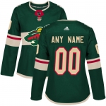 Women's Adidas Minnesota Wild Customized Authentic Green Home NHL Jersey