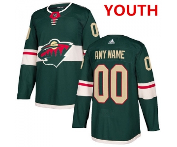 Youth Adidas Minnesota Wild Customized Authentic Green Home NHL Jersey