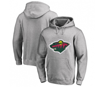 Minnesota Wild Gray Men's Customized All Stitched Pullover Hoodie