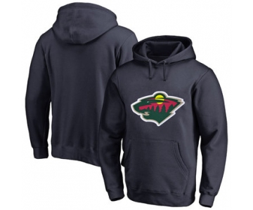 Minnesota Wild Navy Men's Customized All Stitched Pullover Hoodie