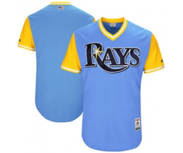 Custom Men's Tampa Bay Rays Majestic Light Blue 2017 Players Weekend Authentic Team Jersey