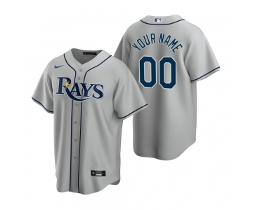 Men's Tampa Bay Rays Custom Nike Gray 2020 Stitched MLB Cool Base Road Jersey