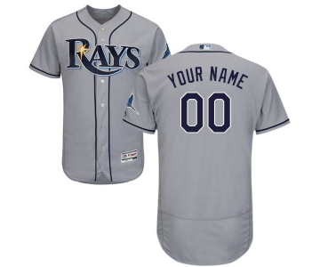 Mens Tampa Bay Rays Grey Customized Flexbase Majestic MLB Collection Jersey