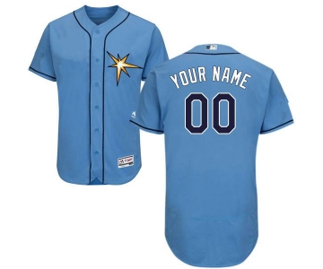 Mens Tampa Bay Rays Light Blue Customized Flexbase Majestic MLB Collection Jersey