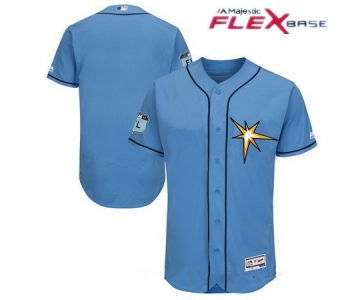 Men's Tampa Bay Rays Majestic Light Blue 2017 Spring Training Authentic Flex Base Stitched MLB Custom Jersey