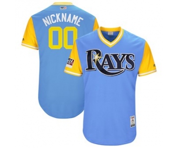 Men's Tampa Bay Rays Majestic Light Blue 2018 Players' Weekend Authentic Flex Base Custom Jersey