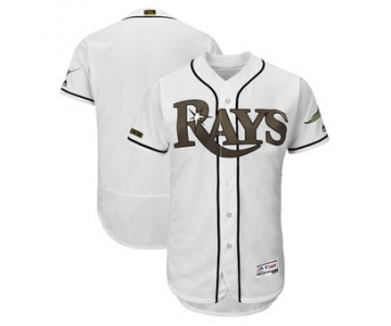 Men's Tampa Bay Rays Majestic White 2018 Memorial Day Authentic Collection Flex Base Team Custom Jersey